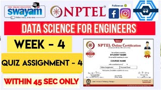 Data Science For Engineers  Week 4 Answers 2024  NPTEL 2024 [upl. by Nyssa666]