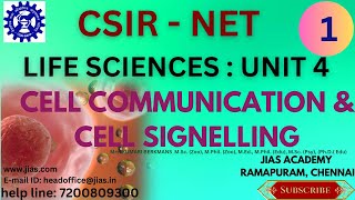 CSIR NET LIFE SCIENCES UNIT IV CELL COMMUNICATION amp CELL SIGNELLING  PART 1 [upl. by Valorie845]