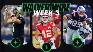 Top Waiver Wire Pickups for Week 3 Fantasy Football [upl. by Heloise912]