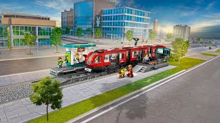 LEGO City Stadstram en station  60423  360° [upl. by Kyrstin622]