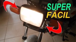 COMO TROCAR LAMPADA DO FAROL DE MOTO EM CASA SUPER FÁCIL [upl. by Hach]