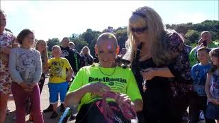 Nice blond girl getting headshave for charity [upl. by Animsaj]