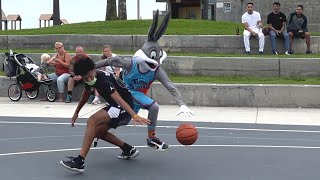 Bugs Bunny 1v1 Basketball at Venice Beach Space Jam IRL [upl. by Fabron]