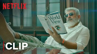 Ajith Kumar Mass Intro Scene  Thunivu  Netflix India [upl. by Medarda]