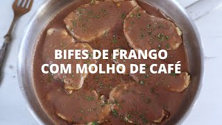 Como fazer bifes de frango com molho de café  Food From Portugal [upl. by Ludwog]