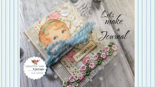 Make a pretty Journal VINTAGE SOUL Journal Bundle New Paper crafting KIT by Creative girl Vintage [upl. by Nacim]