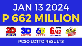 Lotto Result January 13 2024 9pm PCSO [upl. by Kesley]