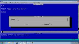 QBasic Tutorial 36  Making A Sub In QB64 [upl. by Neeka]