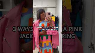 3 WAYS TO STYLE A PINK JACKET FOR SPRING fashion fitcheck ootd springfashion [upl. by Ainnos]