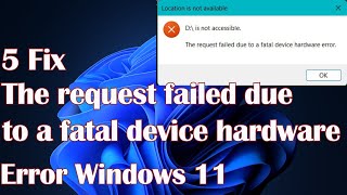 The request failed due to a fatal device hardware error in Windows 11  5 Fix [upl. by Kesia]