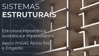 ESTRUTURAS HIPOSTÁTICA ISOSTÁTICA E HIPERESTÁTICA VINCULAÇÕES APOIO MÓVEL APOIO FIXO E ENGASTE [upl. by Gaidano]