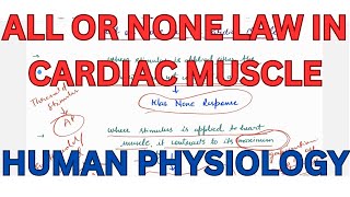 All or None Law in Cardiac Muscle Cardiac muscle Human Physiology [upl. by Riancho981]