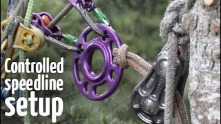 Controlled speedline  slideline  Arborist rigging systems [upl. by Seth463]