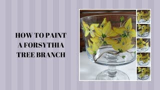 HOW TO PAINT A FORSYTHIA TREE BRANCH How to Paint Simple Flowers Step by Step  Aressa1  2019 [upl. by Nurat539]