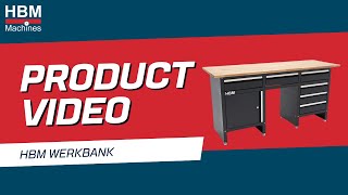 HBM 171 Cm Werkbank Met 6 Laden 1 Deur en Massief Houten Werkblad  Productvideo [upl. by Eladnyl]