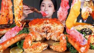 ASMR MUKBANG  3kg 넘는 킹크랩 🦀 킹크랩회 찜 게딱지볶음밥 먹방 7lb KING CRAB RAW KING CRAB BOILED CRAB FRIED RICE [upl. by Kelley676]