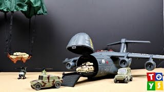 Micro Soldiers Military Airplane Tanks Soldiers Helicopter Playset Toy Video for KIDS Boys [upl. by Job]