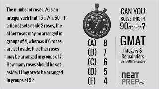 GMAT Integers and Remainders  Practice Question 2  70th Percentile  NeatPrep [upl. by Terrilyn]