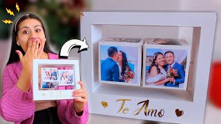 CUADRO DE FOTOS GIRATORIO✨  Excelente idea para regalar 😍 Paper Craft con Plantillas  Lii [upl. by Manchester]