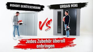 Jedes Zubehör überall anbringen  Biohort Geräteschrank vs Urban Mini [upl. by Irrok]