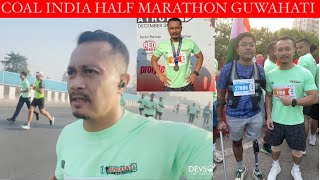 FINISHING THE RUN FEELS SO GOOD ☺️🏅 COAL INDIA HALF MARATHON GUWAHATI [upl. by Oralia]