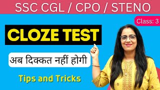 Cloze Test For SSC CGL  CPO  Steno  Part  3  Best Strategy  Tips amp Tricks  By Rani Maam [upl. by Tristan]