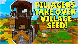 This Minecraft SEED Should Be ILLEGAL Pillager Outpost DESTROYS Village [upl. by Haidabo431]