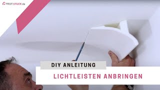 Lichtleisten anbringen Anleitung Licht Stuckleisten Montage  einfach und schnell [upl. by Shiverick]