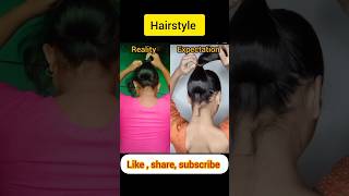 Quick Super Easy Clutcher Bun Hairstyle😳 shorts viral hairstyle hack hair trending [upl. by Acnayb]