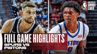 SPURS vs PISTONS  NBA SUMMER LEAGUE  FULL GAME HIGHLIGHTS [upl. by Ellenet82]