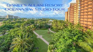 Disneys Aulani Resort Deluxe Studio  Ocean View Room Tour Oahu Hawaii [upl. by Ddot]