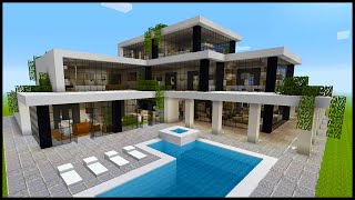 Minecraft How to Build a Modern Mansion  PART 2 [upl. by Hammerskjold]