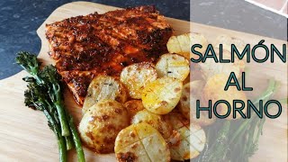 SALMON AL HORNO CON PATATAS  SALMÓN MARINADO  RECETA FÁCIL [upl. by Adnof]