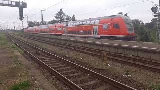 Zugfahrten im Bahnhof MagdeburgNeustadt am 17092024RE 1RE 20 und Güterzug [upl. by Akeret]