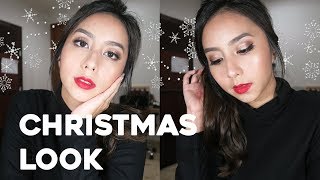 GOLD amp RED LIPS FOR CHRISTMAS  makeup tutorial [upl. by Clawson]