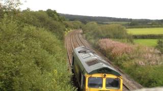 Very noisy Class 66 shed Freightliner near Bruton 3092012 [upl. by Ierdna]