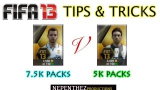 FIFA 13 Ultimate Team 75k PACKS v 5k PACKS  Tips amp Tricks Ep 5 [upl. by Tuchman555]