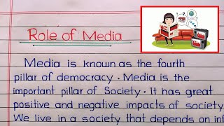 Role of Media  Role of Media in SocietyDemocracy  Role of Media essay in English [upl. by Aubarta895]