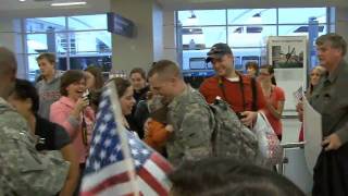 Troops at DFW Oct 31 2009 [upl. by Teirrah]