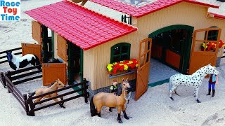 Schleich Stable with Horses Playset For Kids [upl. by Aieka415]