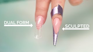 Dual Forms vs Sculpted Acrylic Nails [upl. by Adnawt]