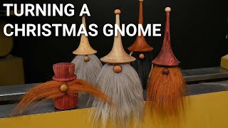 Turning Christmas Gnome Woodturning Project [upl. by Atinid]