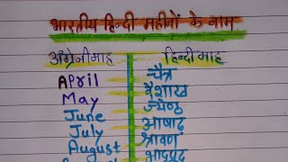 भारतीय महीनों के नाम  महीनों के नाम हिंदी में  months name महीनों के पौराणिक नाम [upl. by Ruscher]