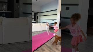 Cartwheel lessons for Emmett this morning 😂 he nailed it right 😆 funny siblings family [upl. by Ybrek]