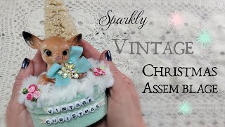 Sparkly Vintage Christmas assemblage Crafting for the Holidays with vintage finds creativity [upl. by Grail]