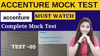 Accenture Mock Test  5  Cognitive Assessment Accenture  Accenture August Exam Latest Questions [upl. by Tnerb]