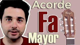 Acorde F 🎸 FA MAYOR 🎸 para GUITARRA española acústica y eléctrica [upl. by Quent]