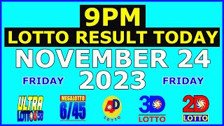 9pm Lotto Result Today November 24 2023 Friday [upl. by Ttennej]