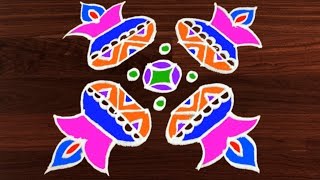 Rangoli Art  6 x 6 Dots  Easy Rangoli Designs with Kolam by Sunitha 295 [upl. by Yoo]