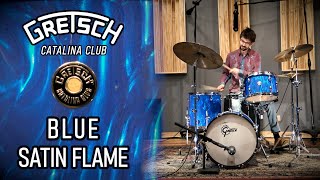 Gretsch Catalina Club Drum Kit w Remo Renaissance heads  Blue Satin Flame [upl. by Yarazed]